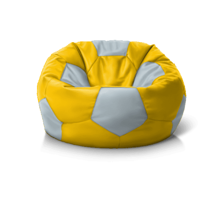 Крісло м''яч Yellow + Grey': м’яке крісло для сучасного інтер’єру, зручне для відпочинку.